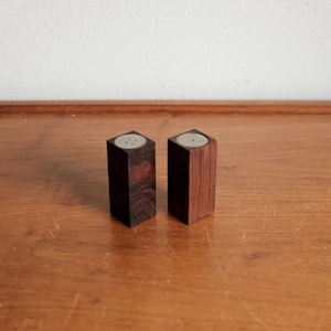 Rare Danish Modern Rosewood Salt and Pepper Shakers -