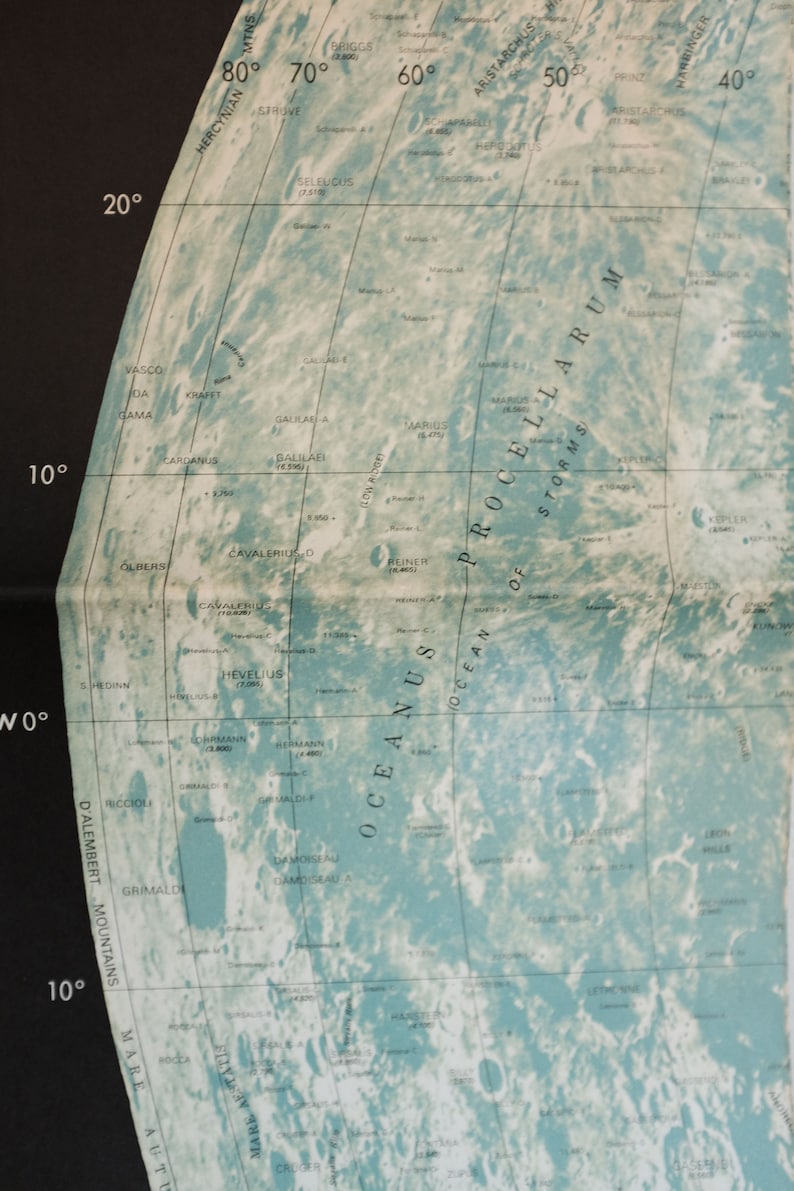 Moon Map Lunar Chart Vintage Rand McNally image 4