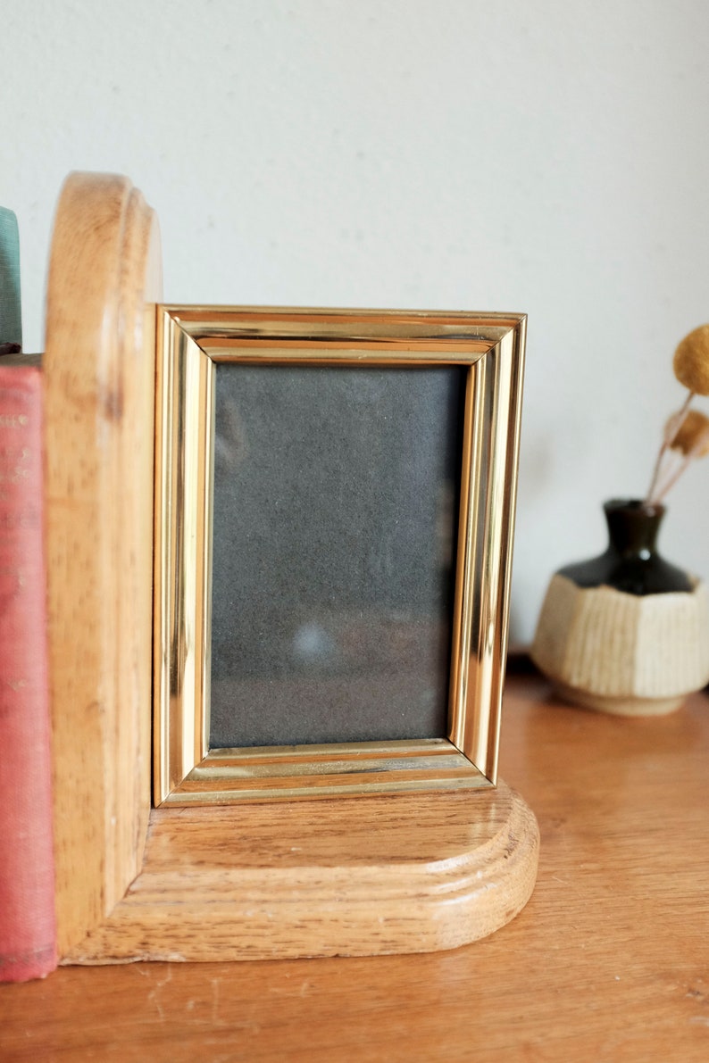 Brass and Wood Tennis Picture frame Bookends image 4