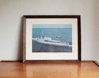 Vintage Framed Ship 'Atlantic Rendezvous' Boeing company