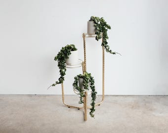 Brass Plant Stand Side Table