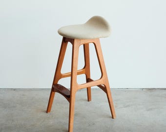 Erik Buch Stool / Teak and Rosewood / OD Mobler Made in Denmark / MCM