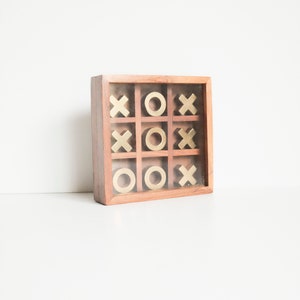 Messing und Holz Tic Tac Toe Spiel Vintage Bild 5