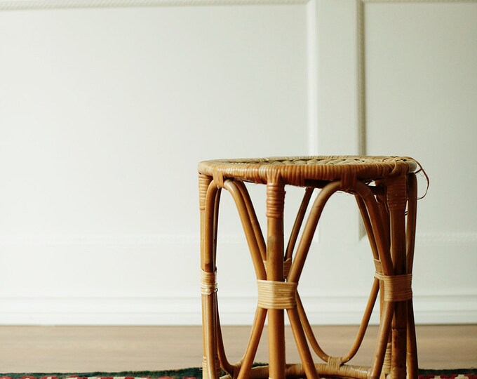 Awesome Rattan Stool / Foot Stool / Side Table Etsy