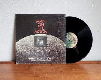 Man On The Moon - Walter Cronkite 1969 Vinyl LP Record 33rpm - Original Shrink Wrap
