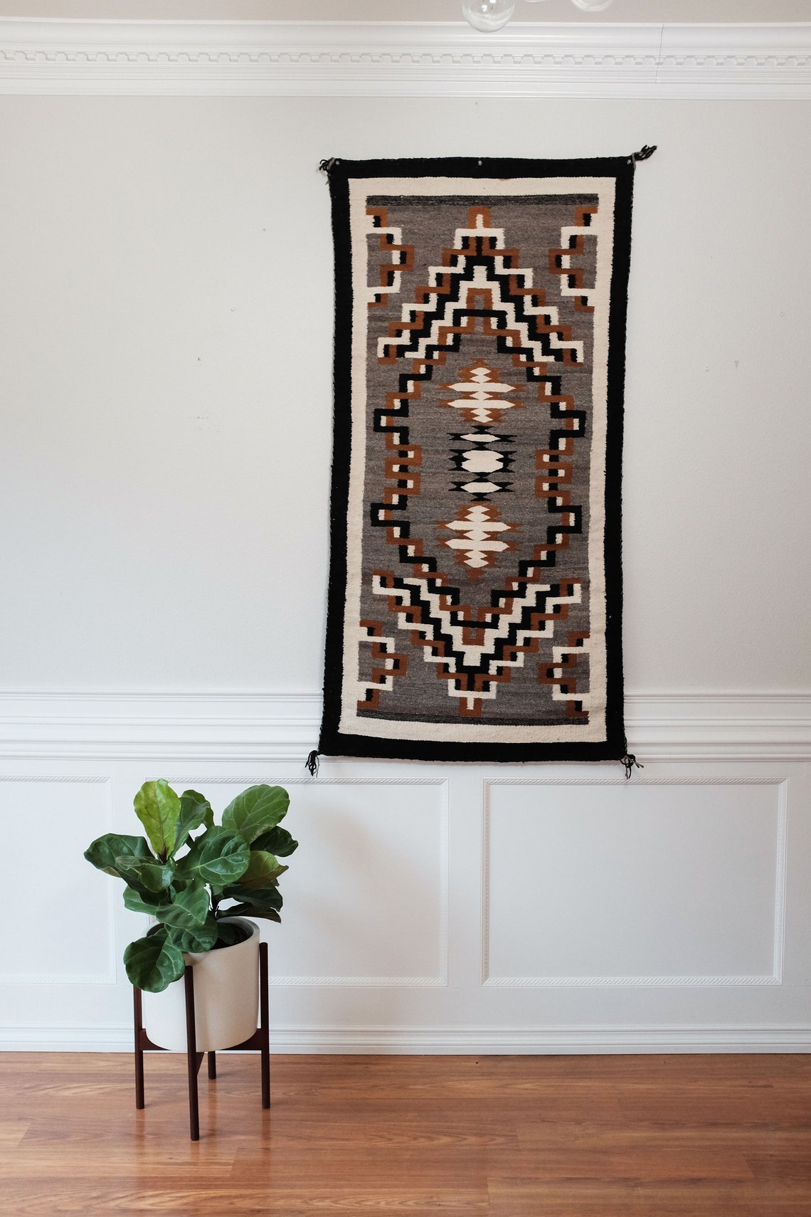 Mid Century Navajo Rug / Wall Hanging Beautiful Geometric Etsy