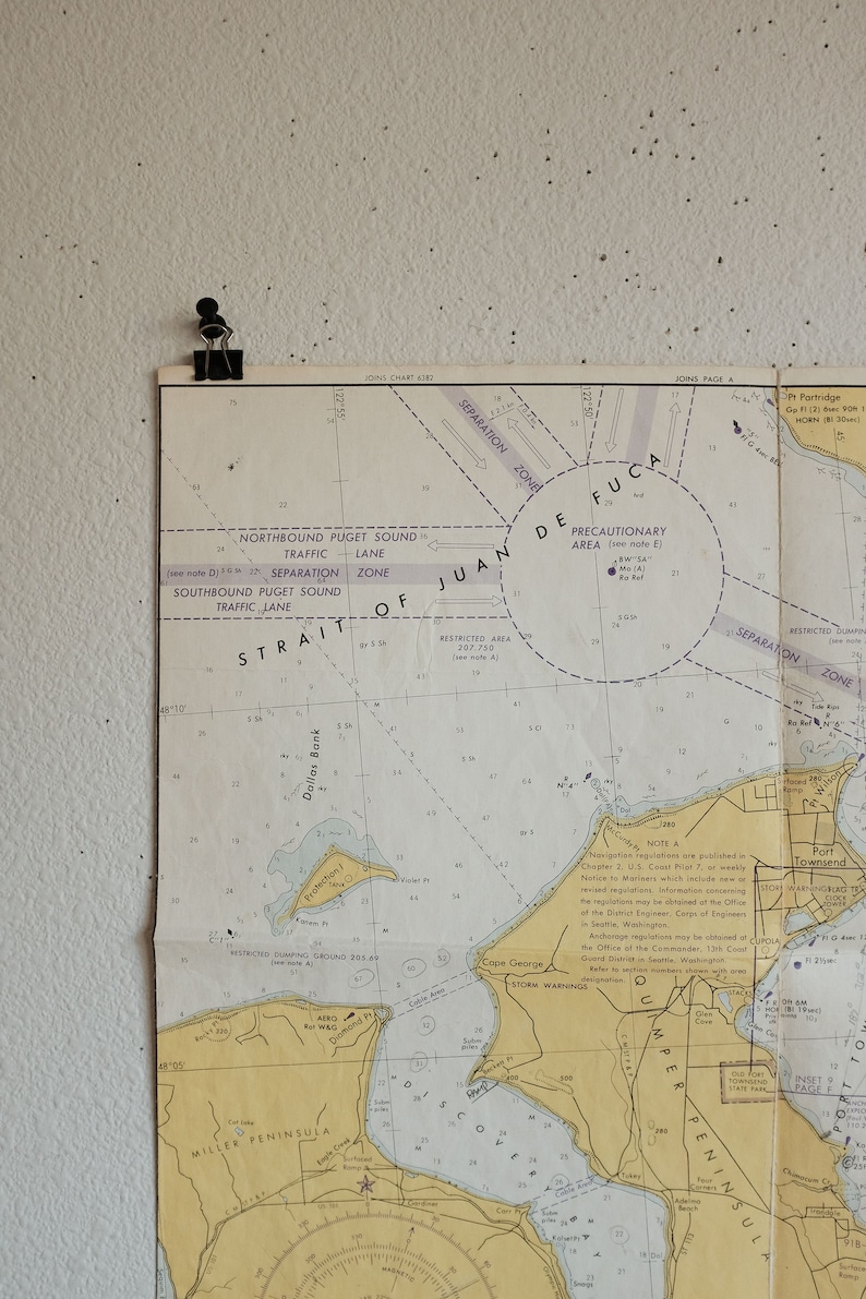 Vintage Map Straight of Juan De Luca image 2