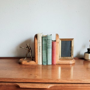 Brass and Wood Tennis Picture frame Bookends image 1