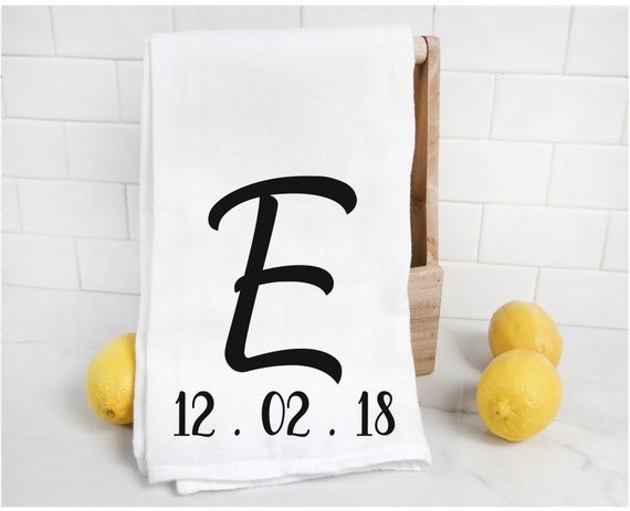 Monogram Initial Tea Towel