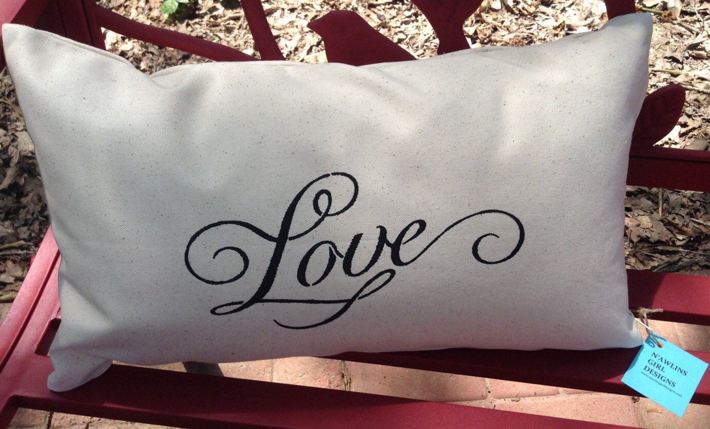 Love Pillow/Anniversary Pillow/Couples Pillow/Cottage Chic/Wedding Gift
