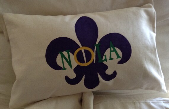 Nola Fleur De Lis Throw Pillow Nola Wedding Gift Nola Etsy