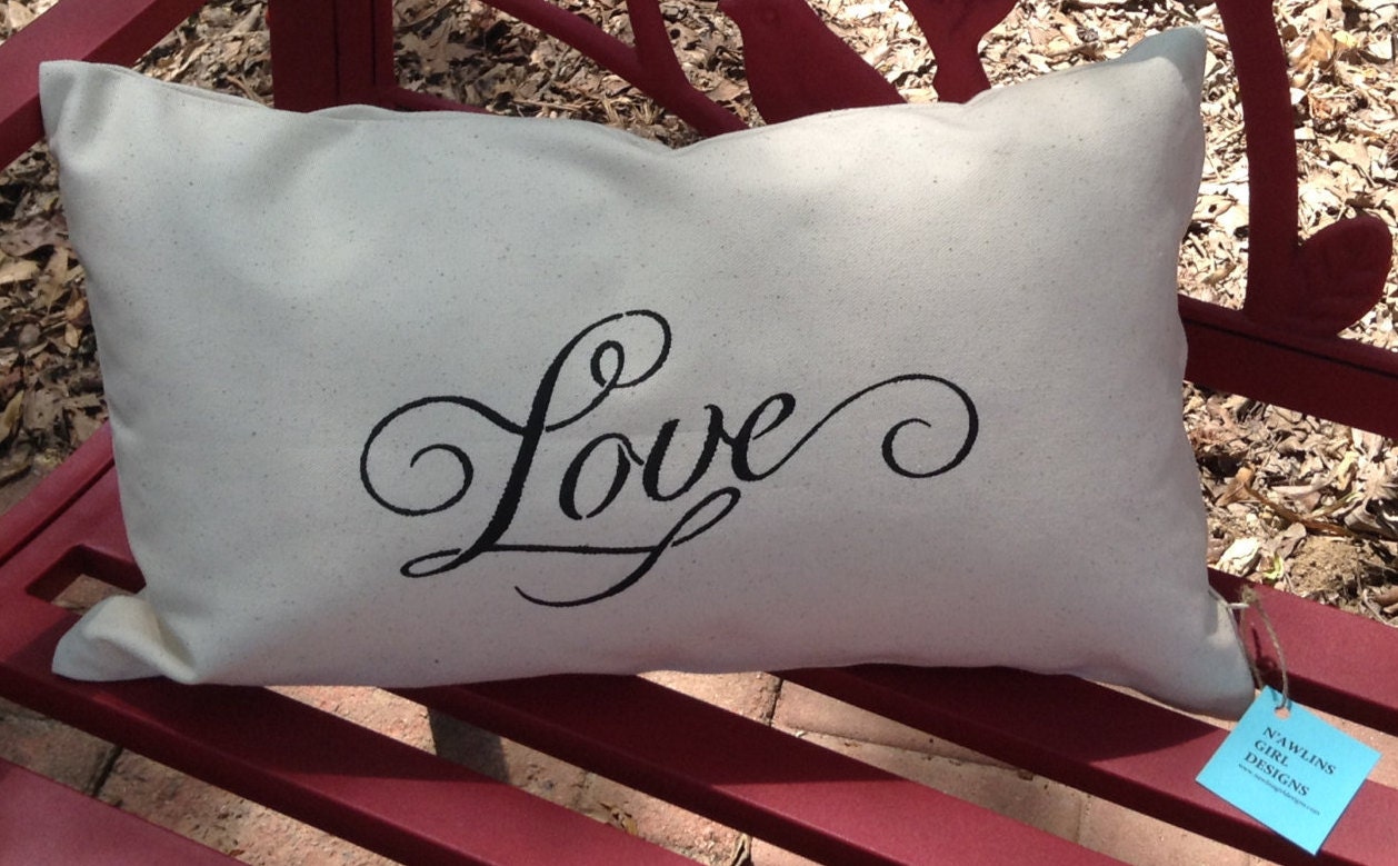 Love Pillow/Anniversary Pillow/Couples Pillow/Cottage Chic/Wedding Gift