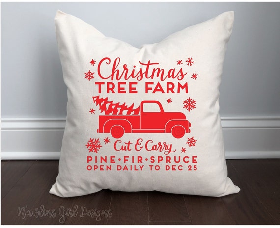 Christmas tree farm pillow 2025