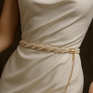 Gold Tone Filigree Charm & Crystal Drop Statement Waist Chain Belt NEW! Ariana Medallion Charm Chain Belt in gold | Ramy Brook main image 4