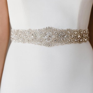 Rhinestone wedding dress belt