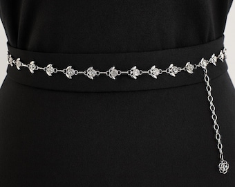 Ceinture en chaîne avec strass - Chaîne de taille réglable en cristal de 110 cm pour robes, tenues de fête et de soirée