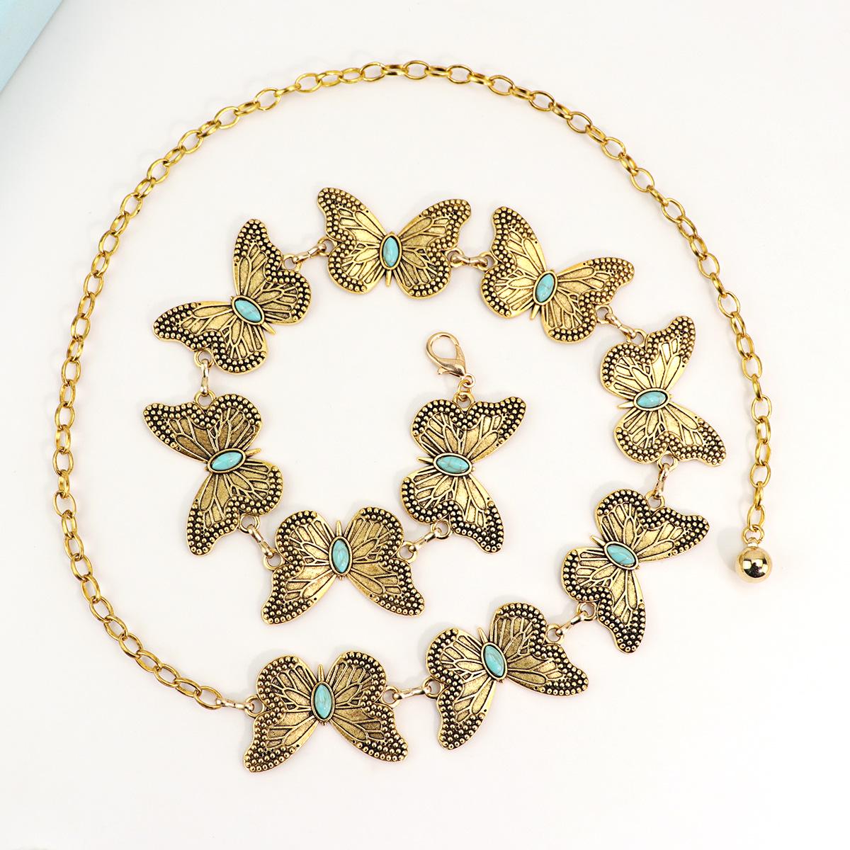 Vintage Gold Butterfly Chain Belt – Boho Chic Waist Jewelry  display picture 1