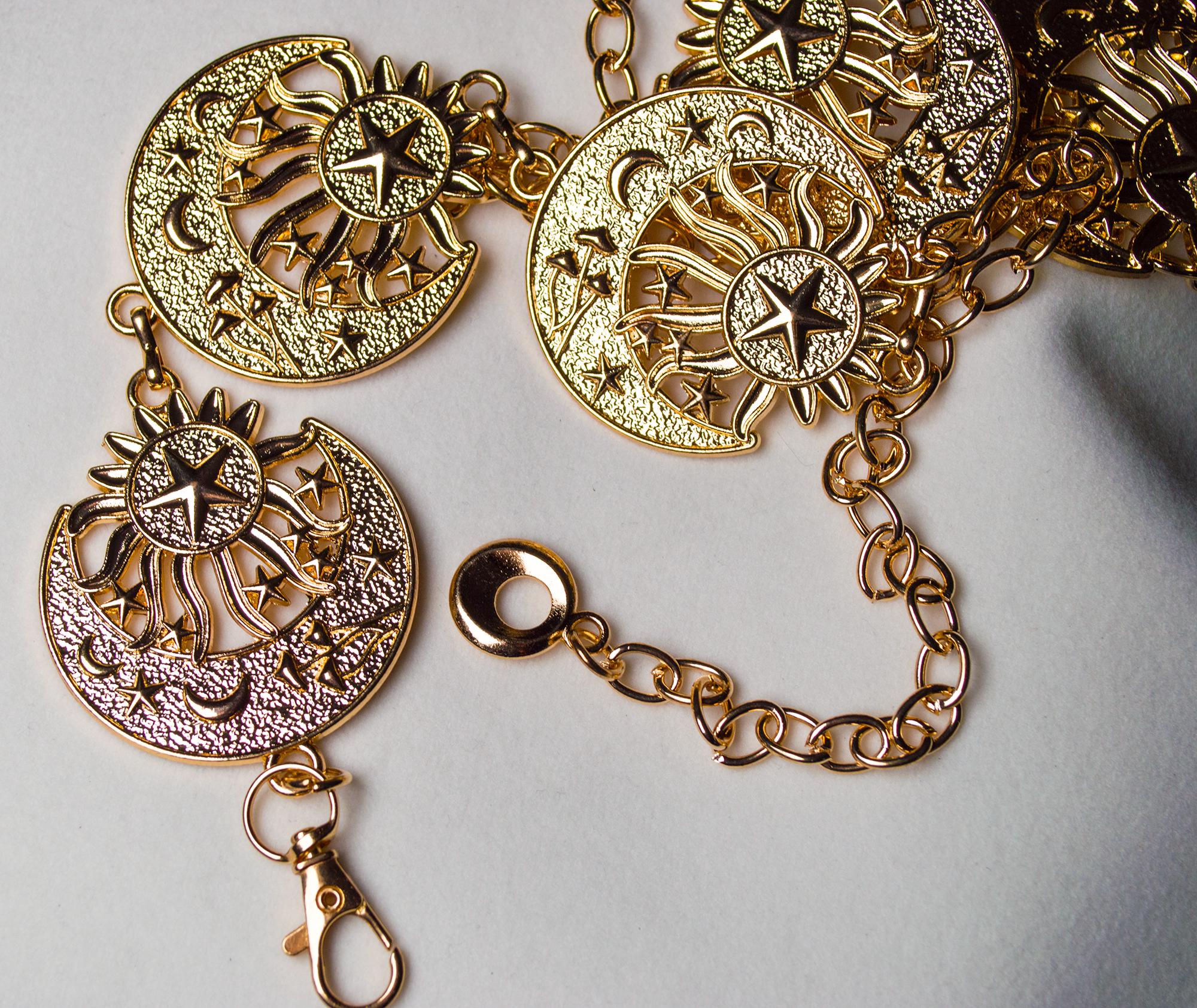 Boho Moon & Star Chain Belt: Celestial Waist Jewelry - Etsy