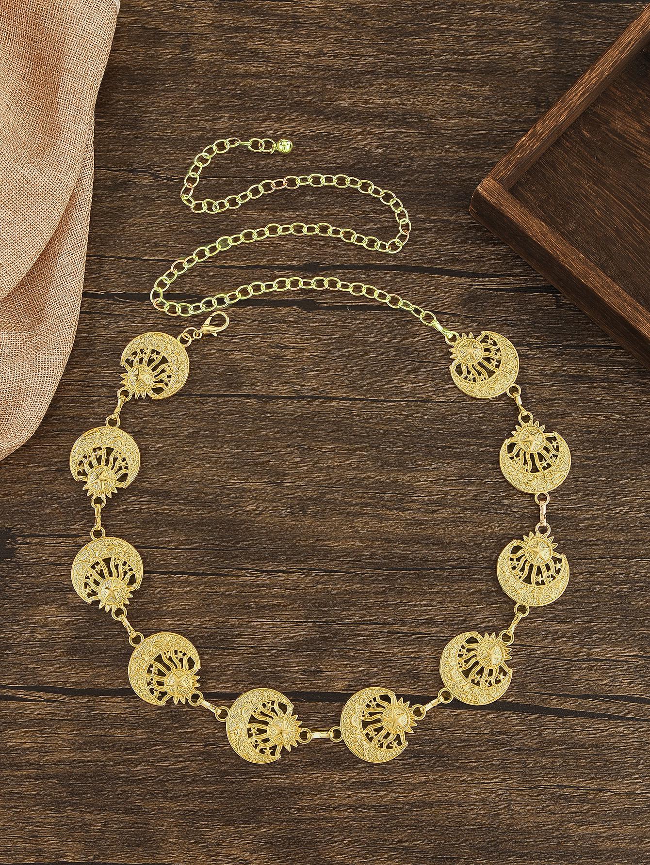 Boho Moon & Star Chain Belt: Celestial Waist Jewelry - Etsy display picture 1