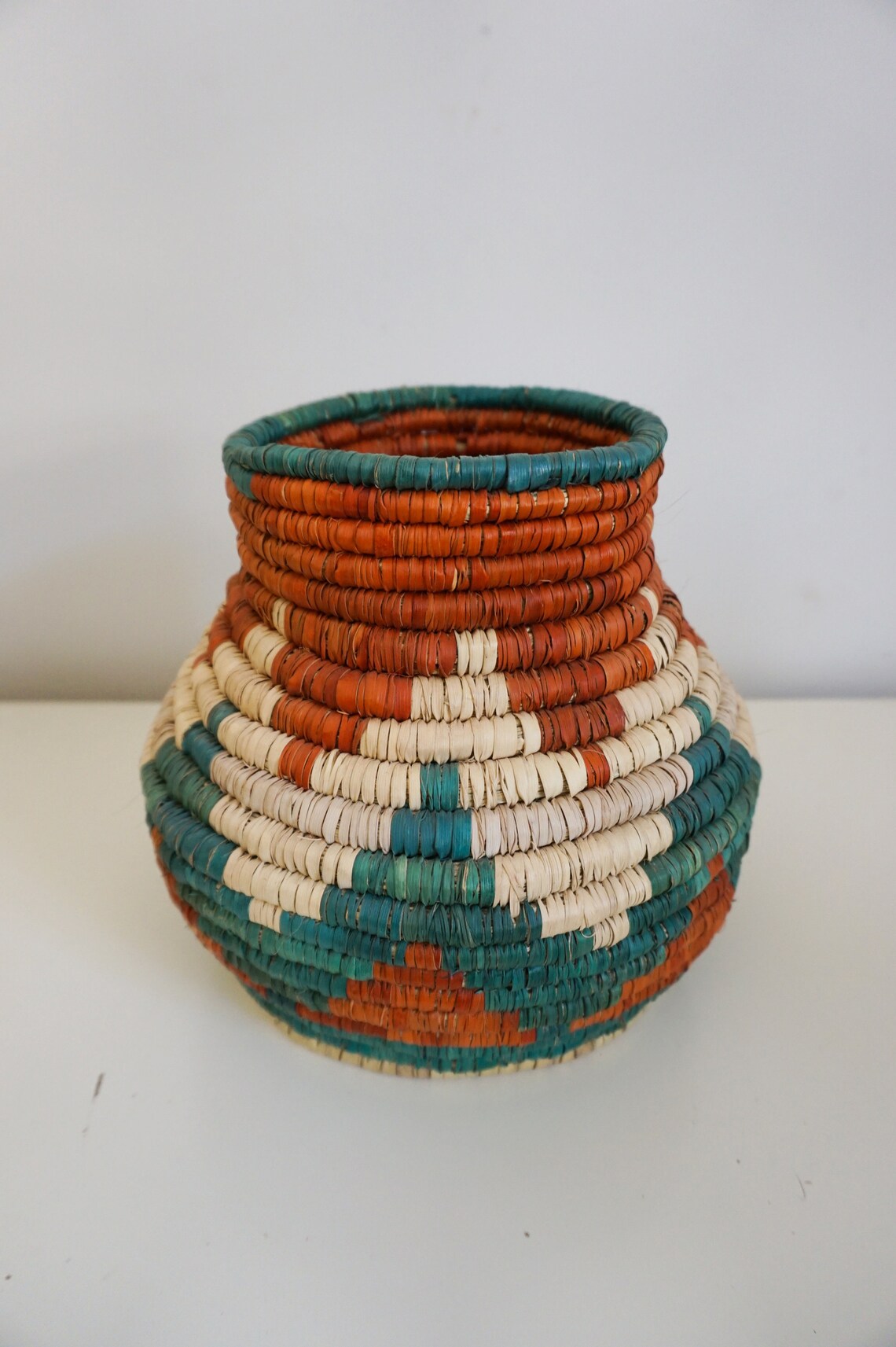 Small traditional basket. Pakistan. Palm leaf basket. Etsy