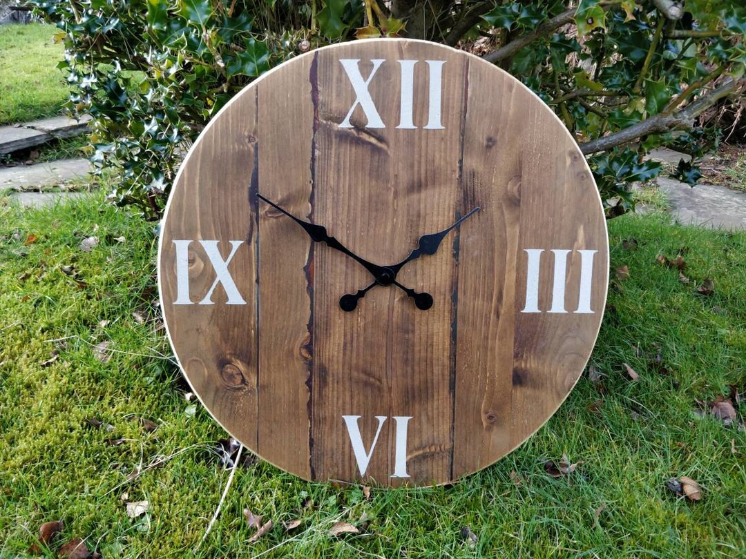 Farmhouse Clockwooden Clockrustic Clockdecorative Clock Etsy New
