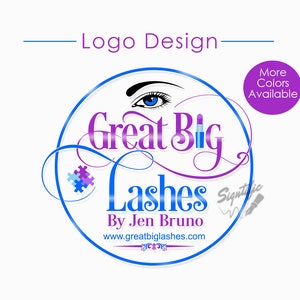 Custom Logo Design, Eyelash Salon Logo, Makeup Logo, Makeup Artistry Logo, Round Logo Design, Lashes Logo, Beauty Salon Logo, Circular Logo image 1