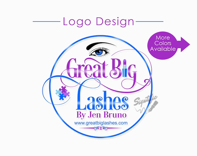 Custom Logo Design, Eyelash Salon Logo, Makeup Logo, Makeup Artistry Logo, Round Logo Design, Lashes Logo, Beauty Salon Logo, Circular Logo