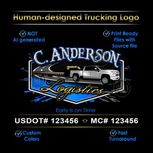 Hotshot Trucking Logo, Personalized Truck Logo, Trucking Logo, Transport Logo, Dispatching Logo, Transportation Logo, Truck Door Logo Gift
