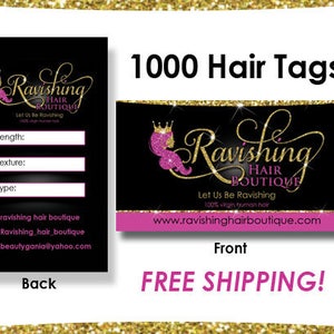 1000 Hair Tags, Hair Extension Cards, Hair Hang Tags, Virgin Hair Tags