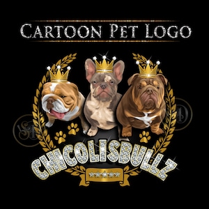 Pet Cartoon Logo, Dog Breeding Logo, Animal Logo, Animal Illustration, Small Business Logo, Dog Branding, Cat Logo, Kennel Logo, Puppy Logo