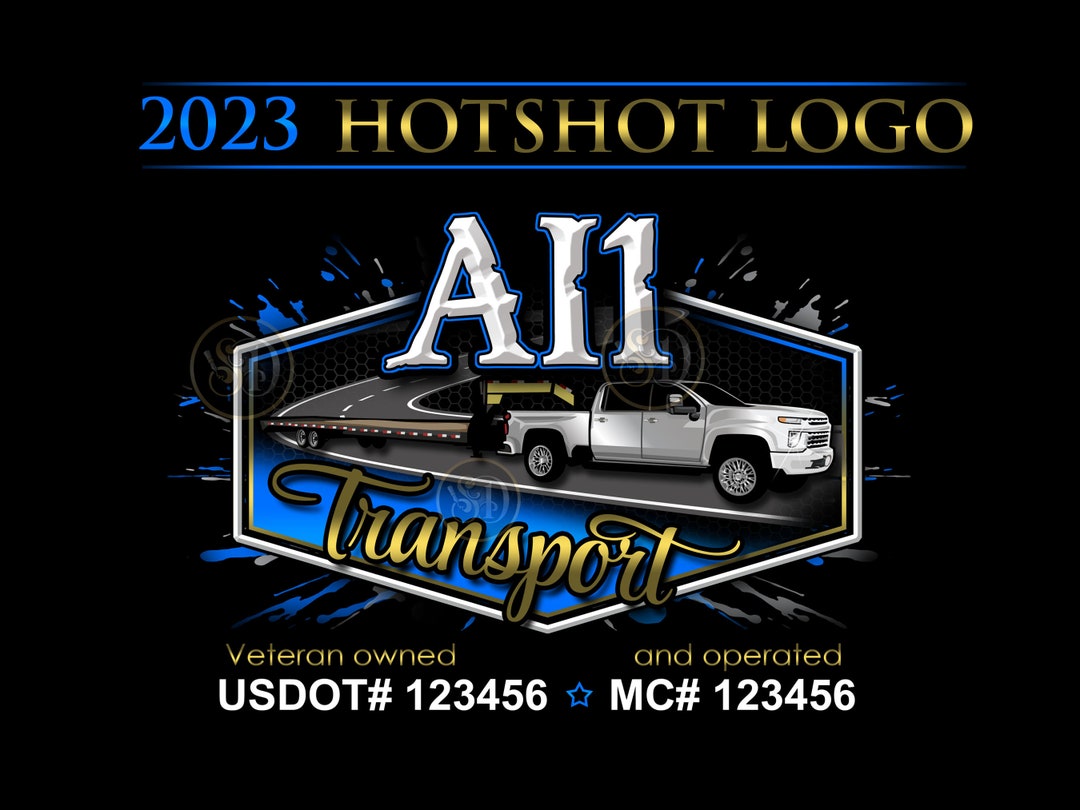 Hotshot Trucking Logo, Hand Drawn Truck Logo, Trucking Logo, Transport