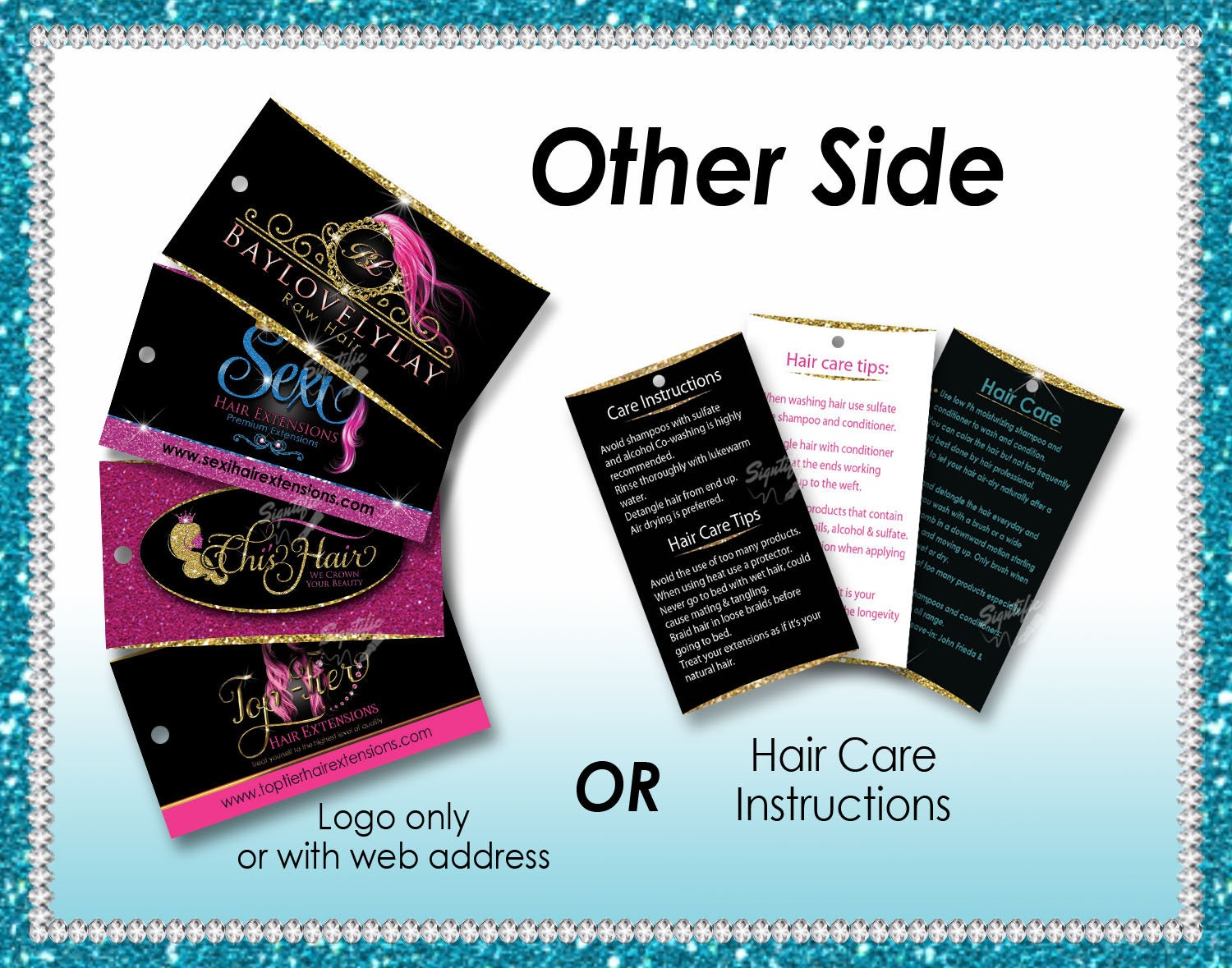 Hair Tag Designs Premade Hang Tags Hair Extension Tags Hair Etsy UK
