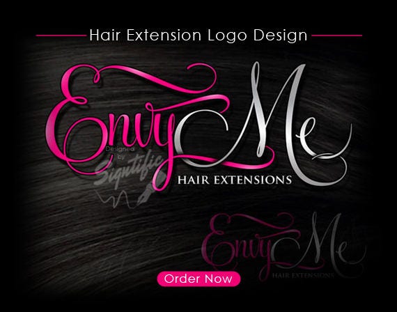 Hair extensions logo Hair Business Brand Hair Logo Hair | Etsy