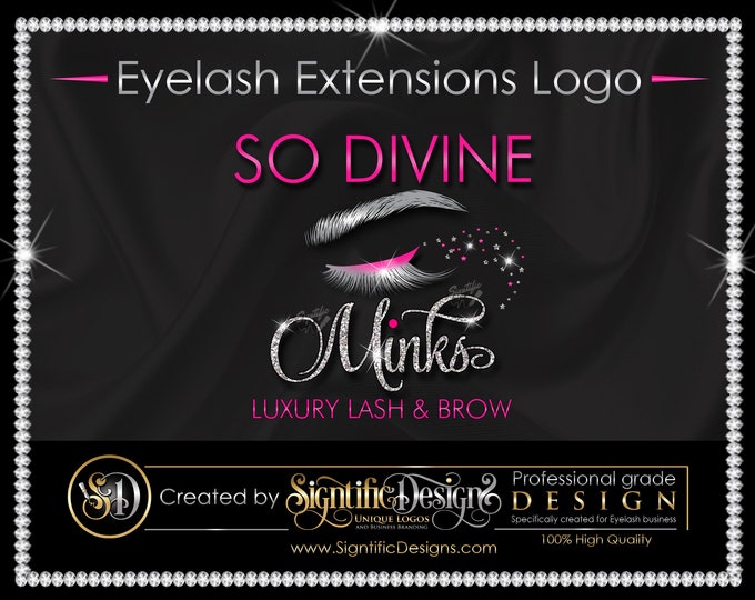 Eyelash Logo, Lash Logo, Eyelash Extension Logo, Eye Lash Logo, Lash Branding, Eyelash Business Logo, Glitter Bling Logo, Bling Eyelash Logo