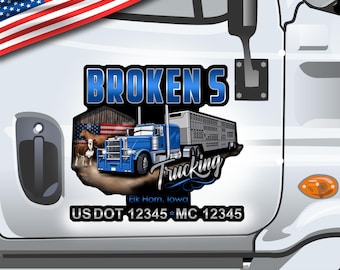 Custom Truck Door Decals – Your Logo Printed on Durable Outdoor Vinyl, Up to 22”