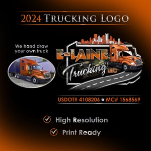 Customizable State Trucking Logo, Pennsylvania Trucking Logo, Logistic Logo, Semi Trucking Logo, Truck Door Logo Decal Sticker, Trucker Gift, Orange truck Logo, Dispatching Logo, Transportation Logo Design, Truck Branding Logo Design