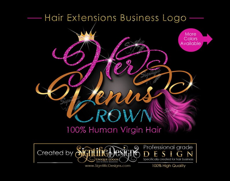 Hair Business Logo Hair Logo Hair Extensions Brand Logo Update Logo Rebrand Virgin Hair Logo Weave Logo Hair Bundle Logo Bling Logo