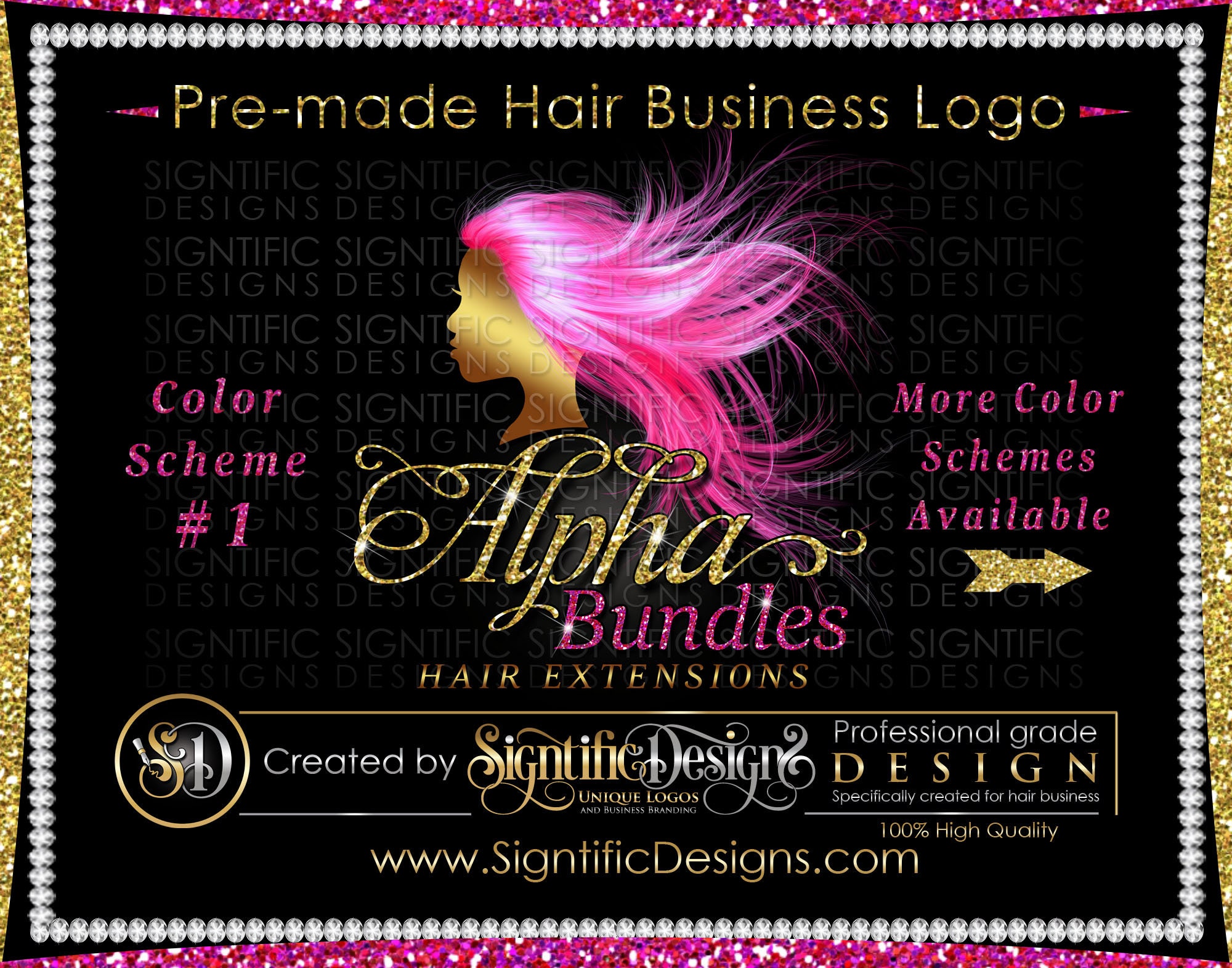 Hair Extensions Logo Hair Business Logo Flowing Hair Logo