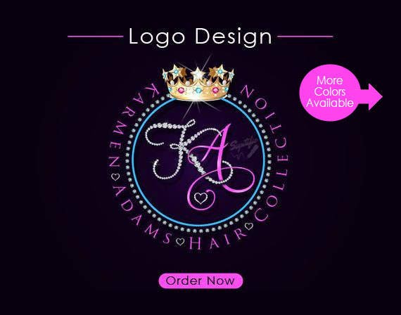 Hair Collection Logo Design Initials Diamond Hair 