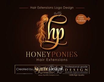 Hair Extensions Logo, Initials Logo, Virgin Hair Logo Design, Hair Collection Logo, Hair Strands Logo, Hair Bundle Logo, Hair wigs logo