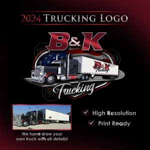 Logo voor vrachtvervoer en logistiek | Patriottisch vrachtwagenlogo | Transportmerklogo | deurstickers en visitekaartjes | Cadeau voor vrachtwagenchauffeur