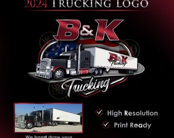 Trucking and Logistics logo | Patriotic Truck Logo | Transportation Brand Logo | door decal stickers and business cards |  Truck driver gift