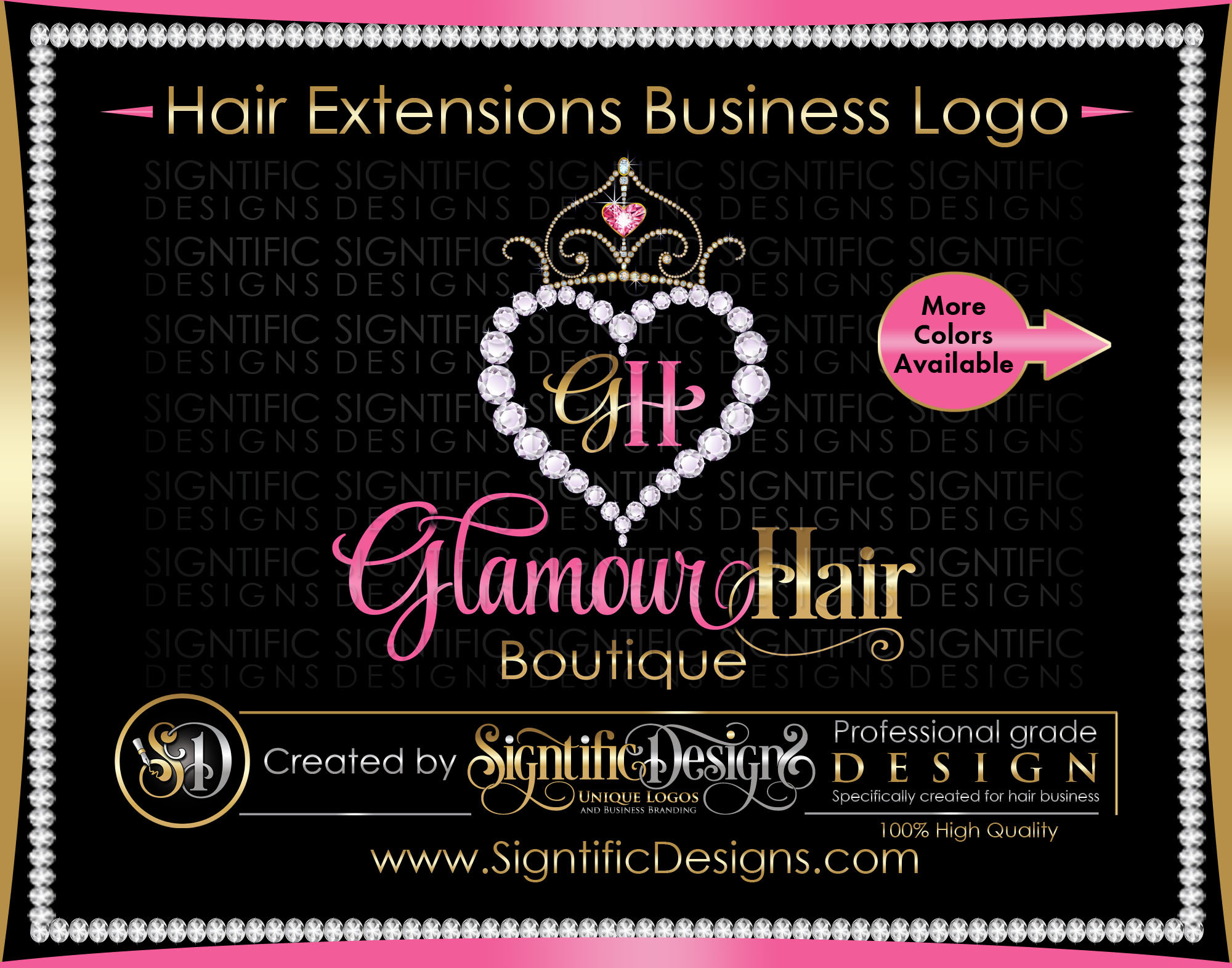 Hair Extension Logo Hair Logo Hair Business Logo Bling Diamond