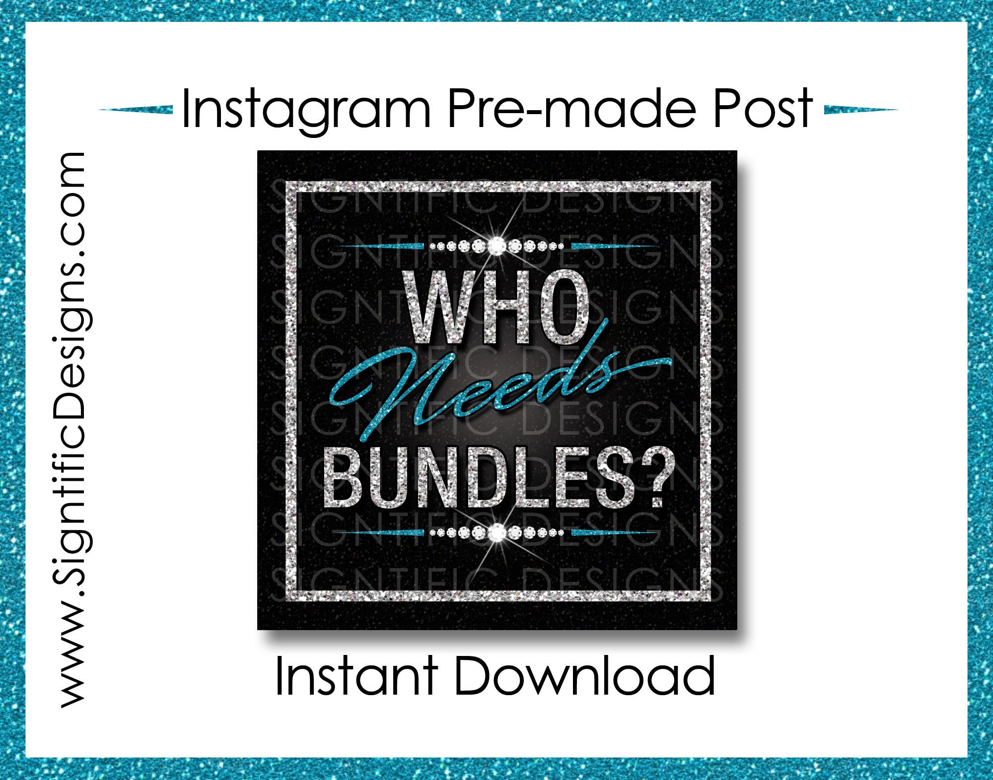Instant Download Who Needs Bundles Hair Extensions Flyer