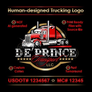 Trucking Logo, Truck Company Logo, Logistics Logo, Dispatching Logo, Trucking Branding, Semi Truck Logo, Truck Door Logo, Truck Driver Gift