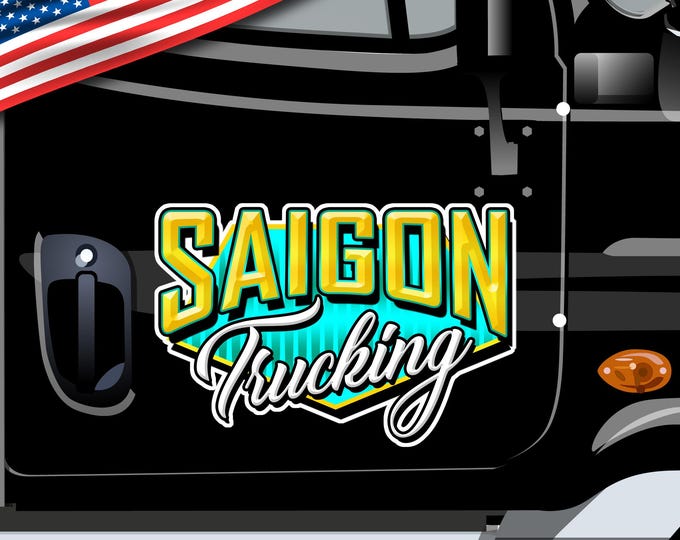 Print Only Truck Door Decals | Up to 21 Inch Vinyl Stickers | Your Logo Printed & Shipped | Semi Truck Decals for Owner Operators
