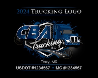 Trucking business logo | Truck logo with options for truck door magnets | door decal stickers and business cards | gift for truck driver