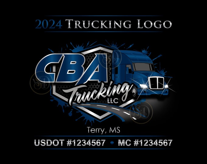 Trucking business logo | Truck logo with options for truck door magnets | door decal stickers and business cards | gift for truck driver