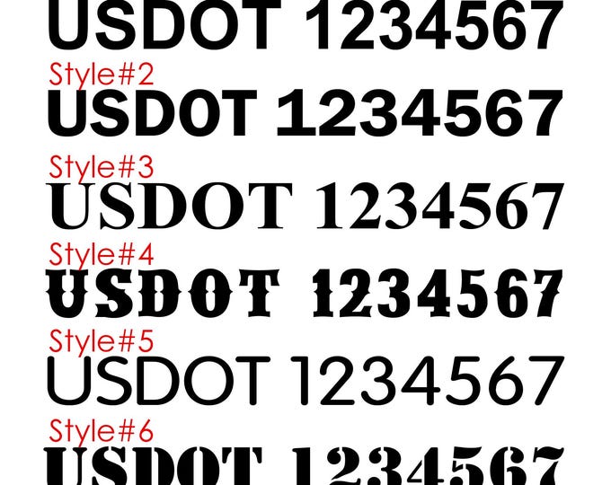 Custom Trucking USDOT Numbers set of 2 | Vinyl Cut Number Decals 2"x20" Multiple Colors and Fonts | Durable Truck Door Number Stickers Set