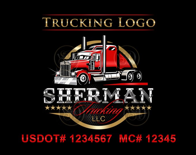 Trucking Logo, Truck Company Logo, Logistics Logo, Dispatching Logo, Trucking Branding, Semi Truck Logo, Truck Door Logo, Metallic Text Logo